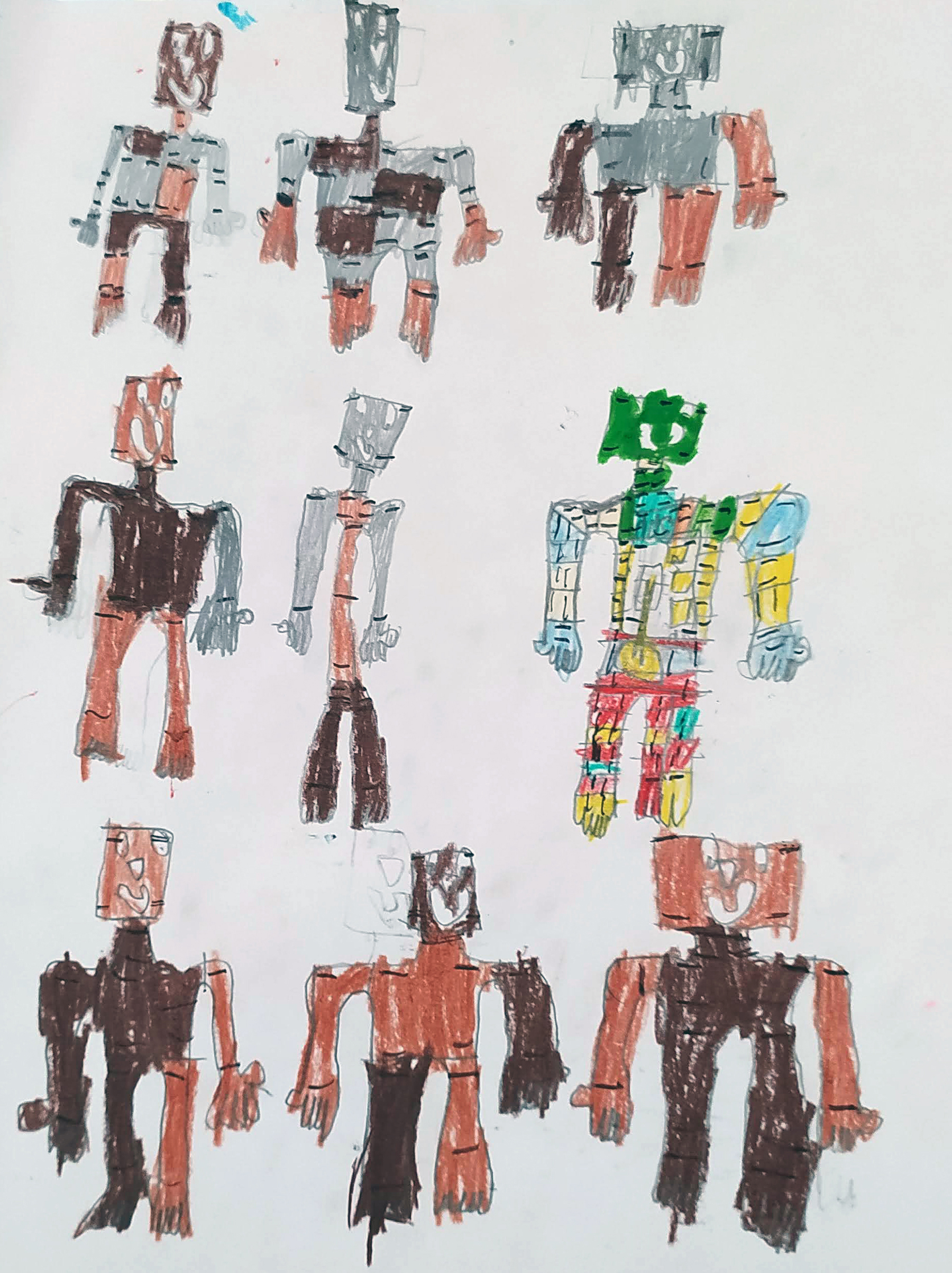 Roboter, die individuelle Wünsche erfüllen (gemalt von Samuel).